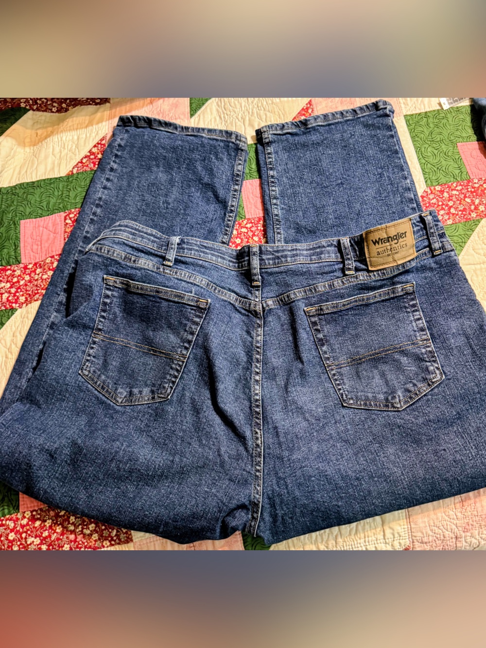 Wrangler Men's Dark Blue Straight-Leg Jeans